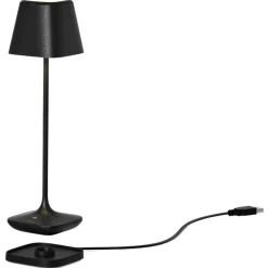 Akku-Tischleuchte CAPRI 25 cm schwarz