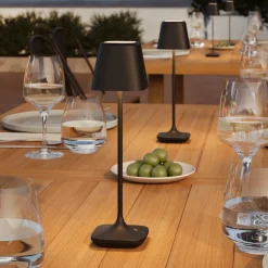 Akku-Tischleuchte CAPRI 25 cm schwarz