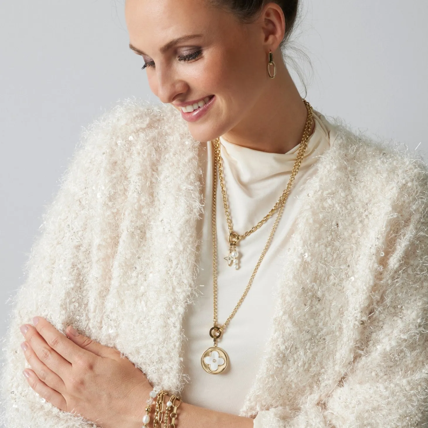 Anhänger HELENA gold Clip & Mix mit persönlicher Gravur