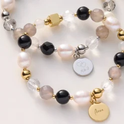 Armband HOPE gold/grau mit persönlicher Gravur