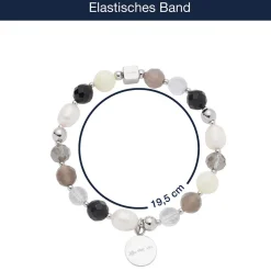 Armband HOPE silber/grau mit persönlicher Gravur