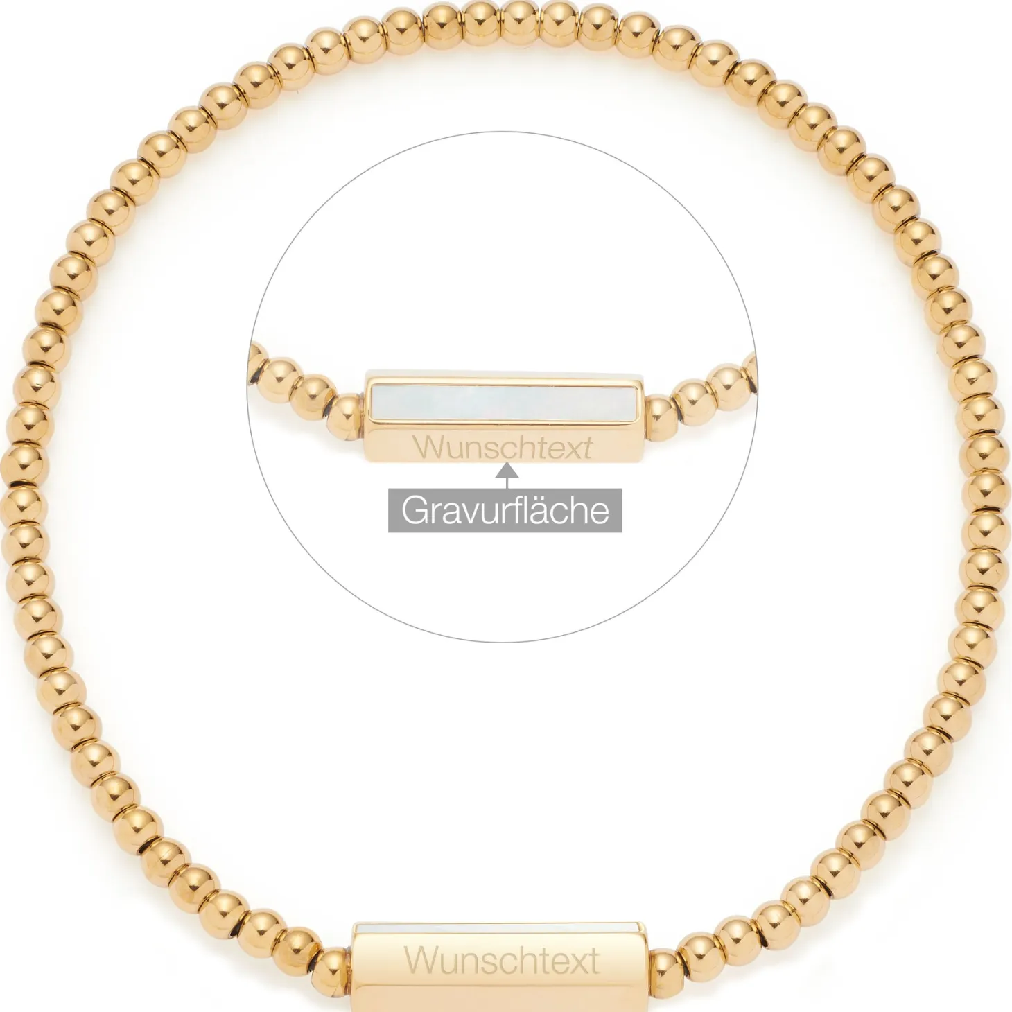 Armband PILEA gold mit persönlicher Gravur