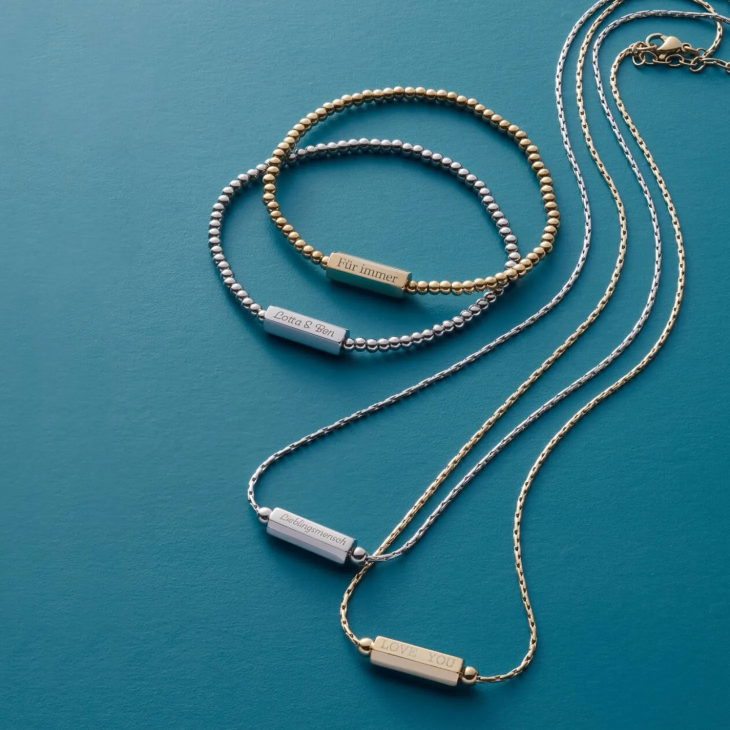 Armband PILEA gold mit persönlicher Gravur