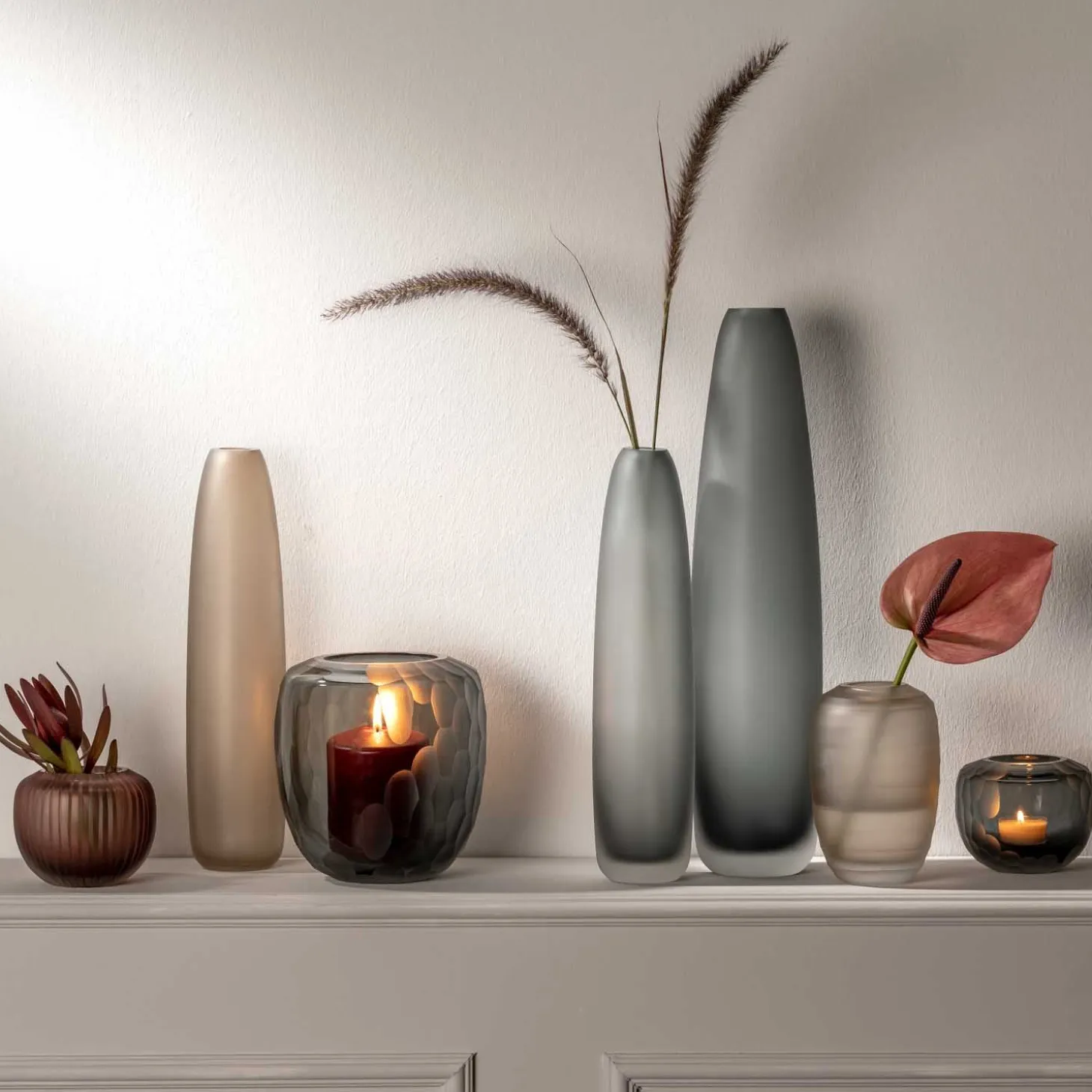 Bodenvase BELLAGIO 34 cm anthrazit