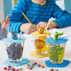 Deckel BAMBINI 9 cm türkis Elefant