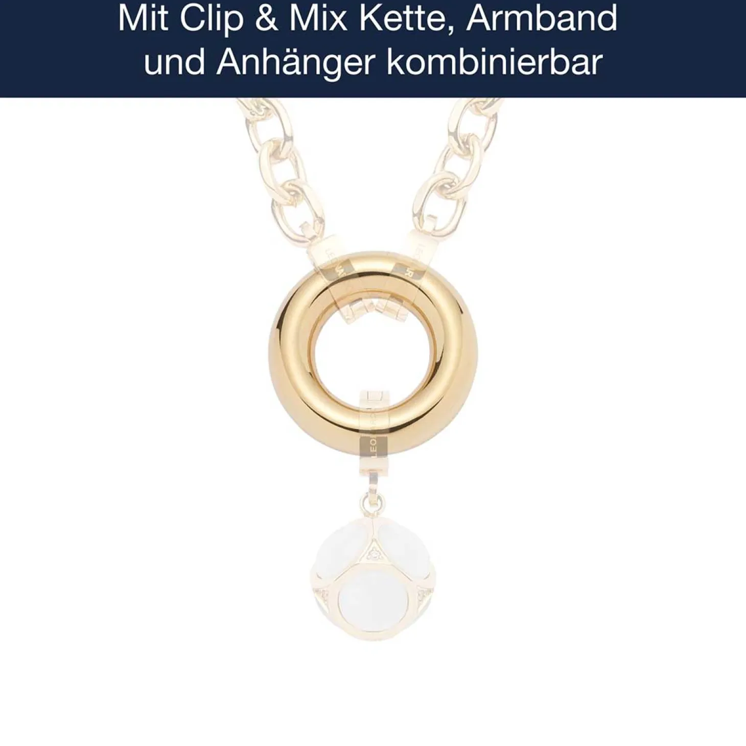 Edelstahlring BRACCHIALE gold Clip & Mix