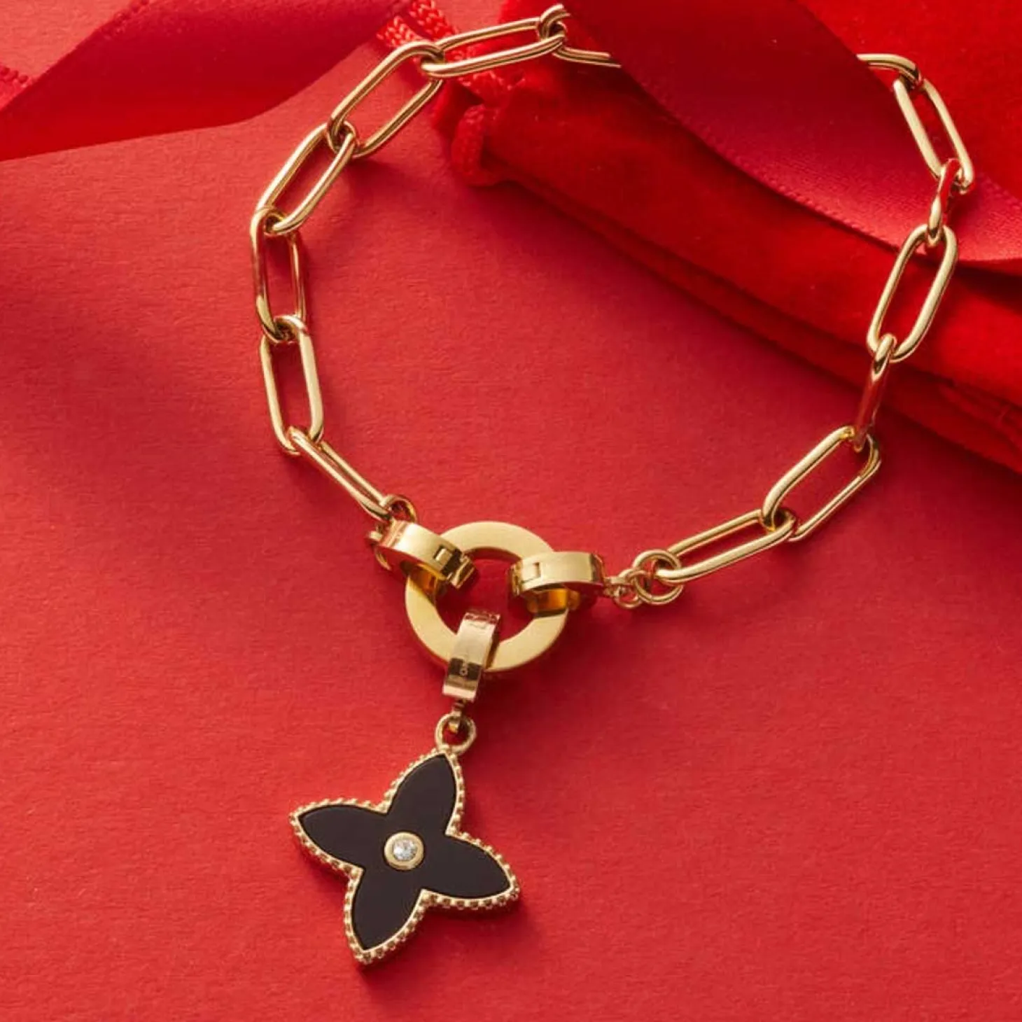 Edelstahlring gold klein flach