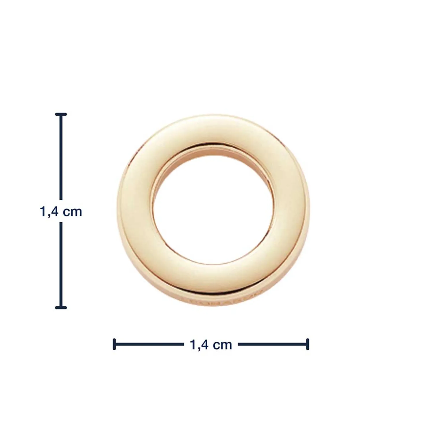 Edelstahlring gold klein flach