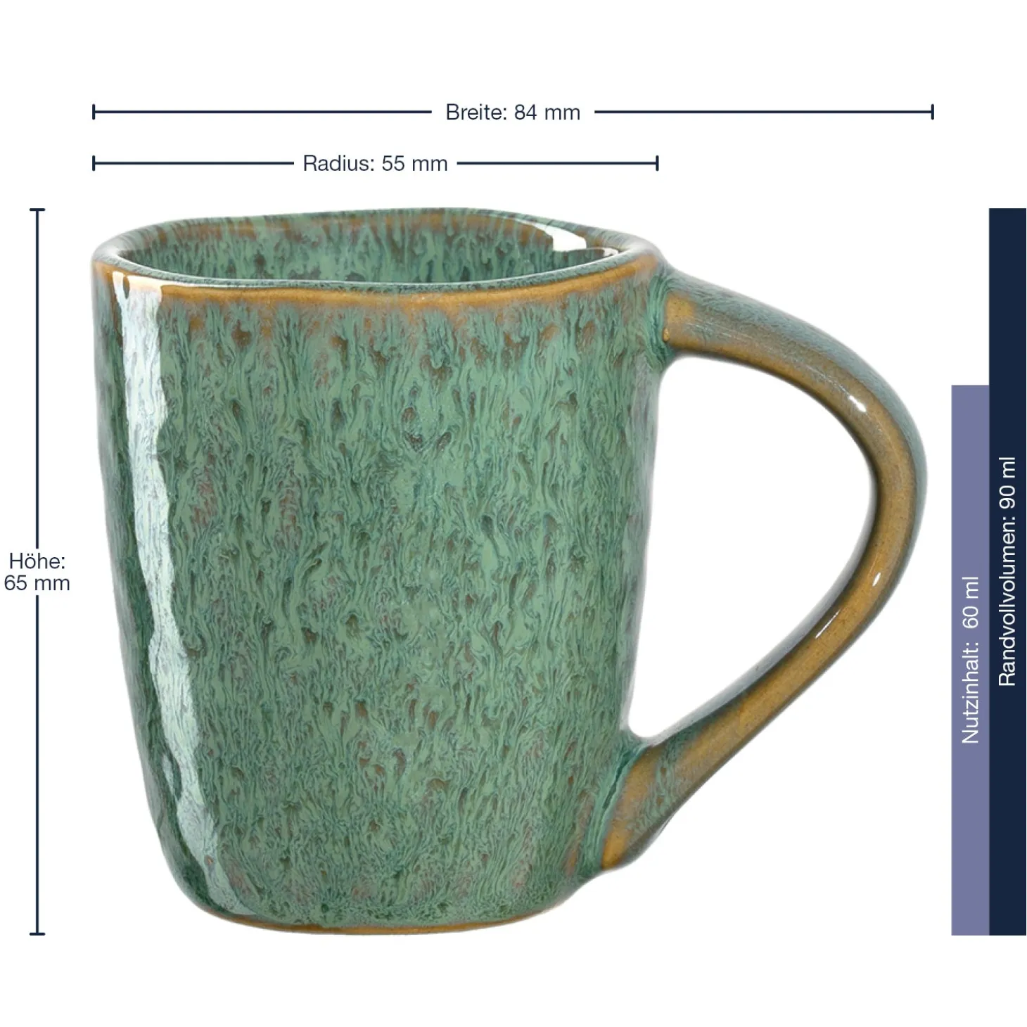 Espressotasse MATERA 90 ml grün 4er-Set