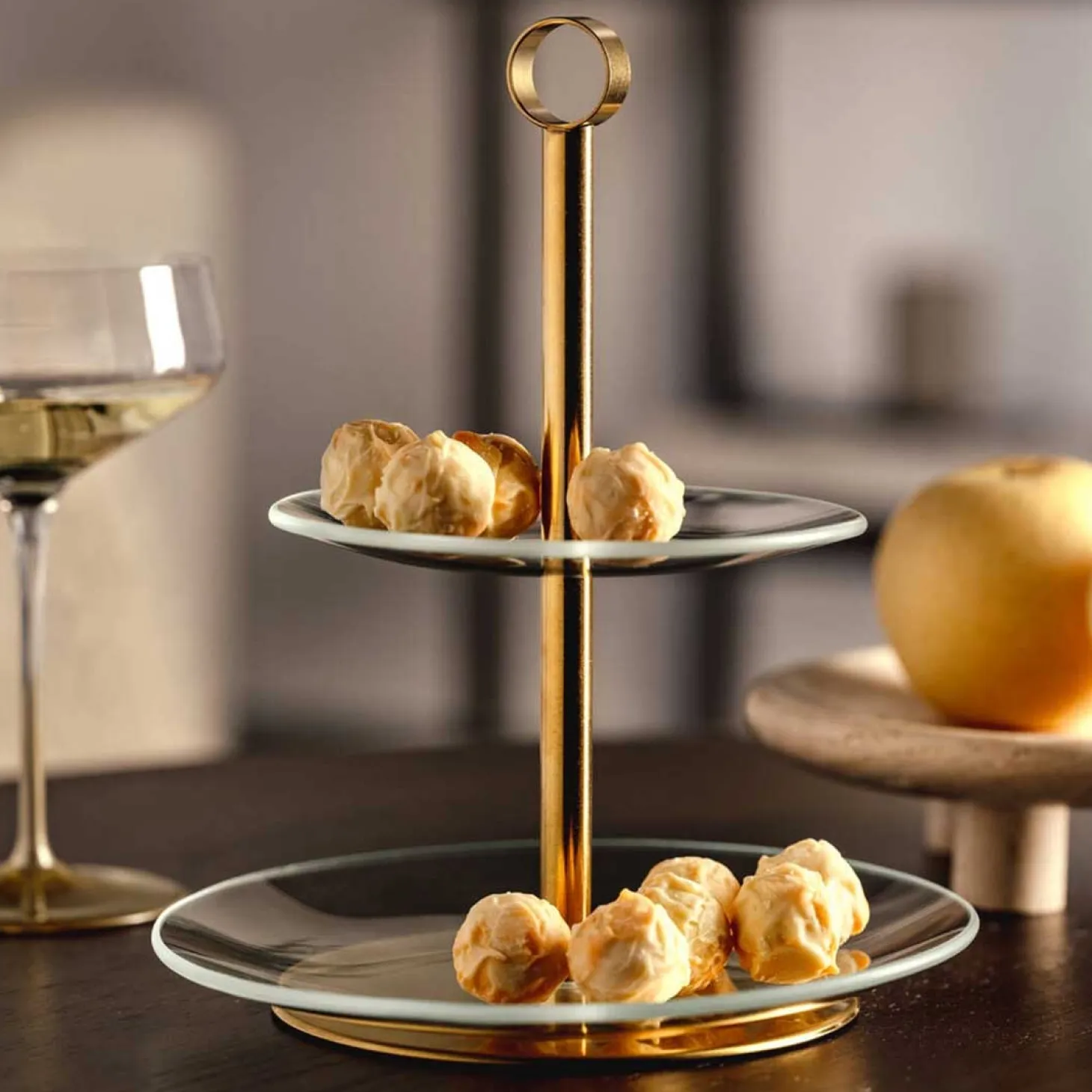 Etagere CENA gold 2-teilig