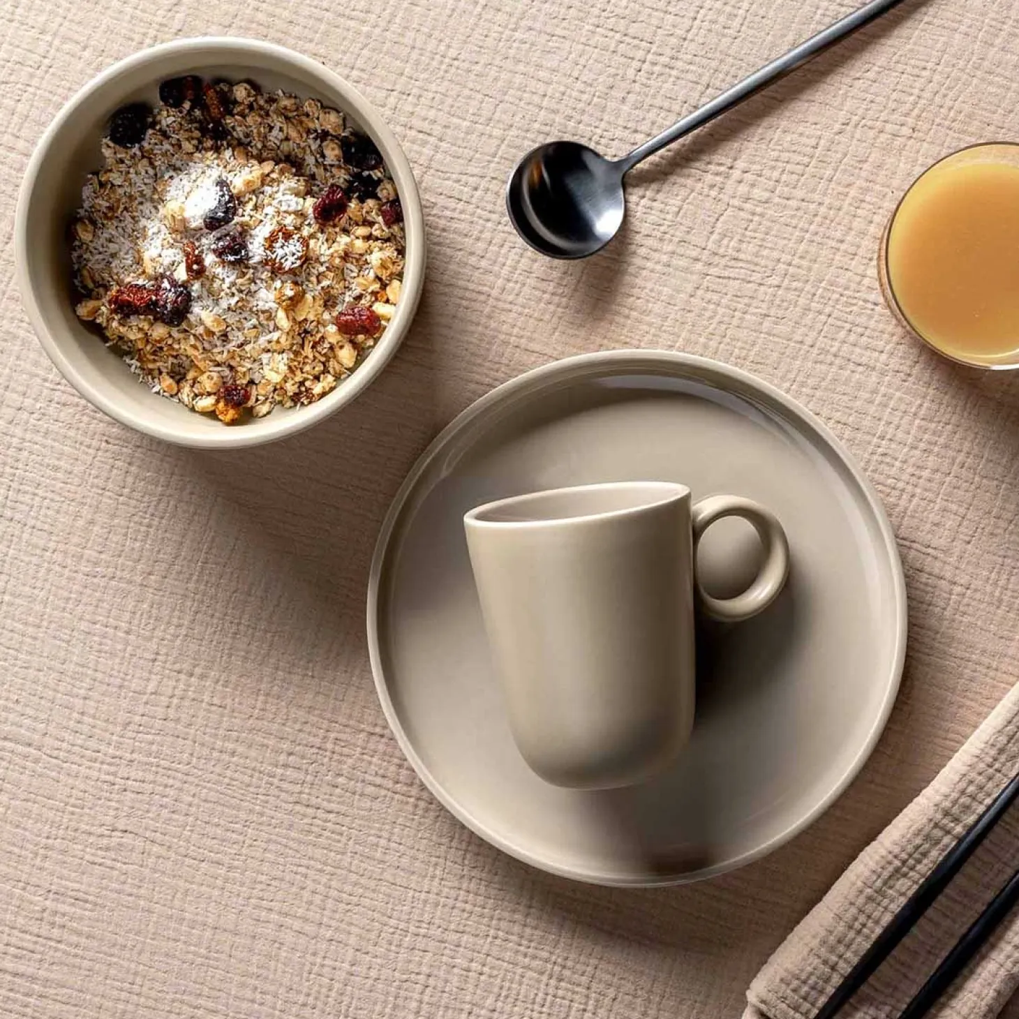 Geschirrset ROMA beige 6-teilig