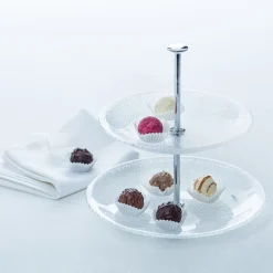 Glas-Etagere PRALINA 2-stöckig