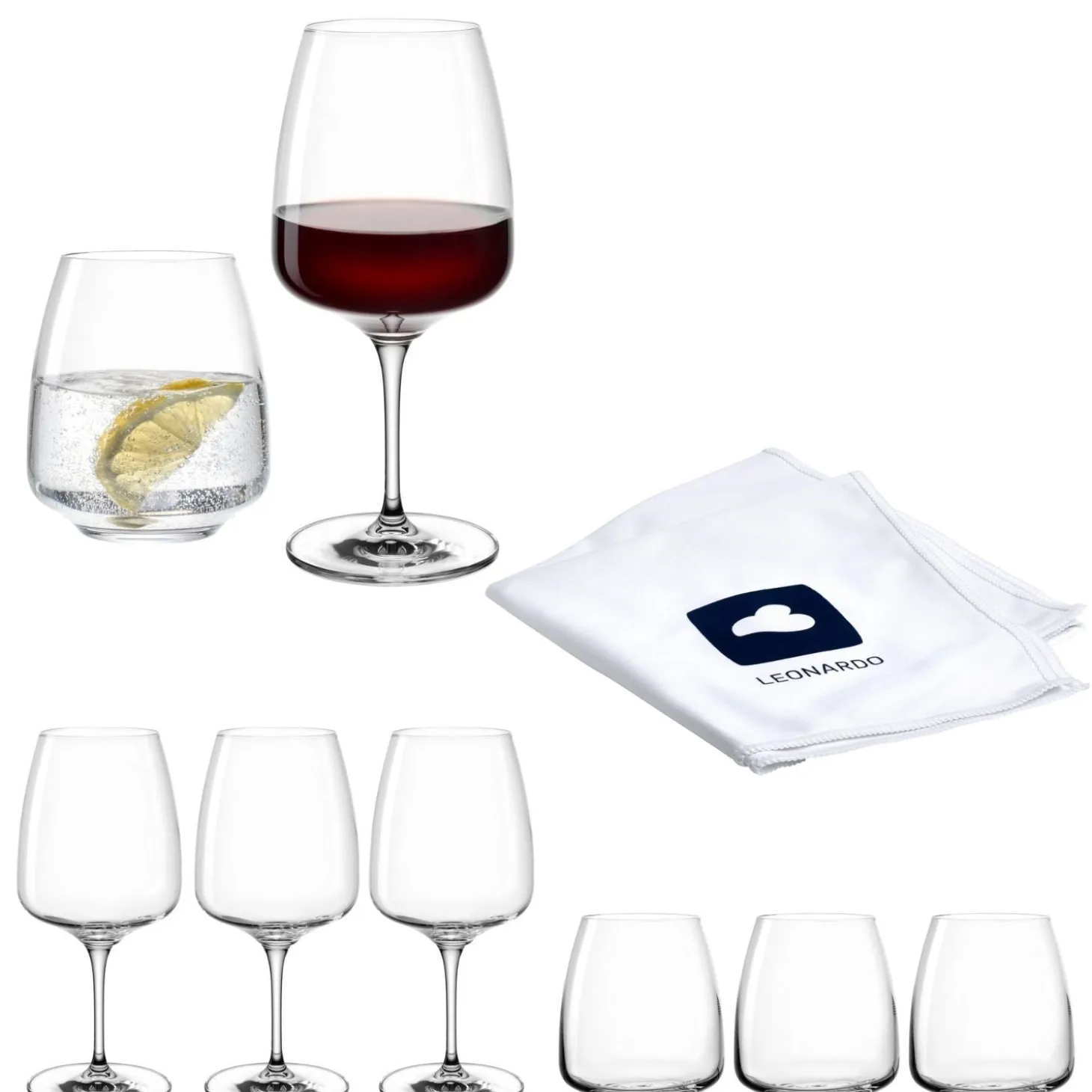 Glasset CESTI 8-teilig + Poliertuch