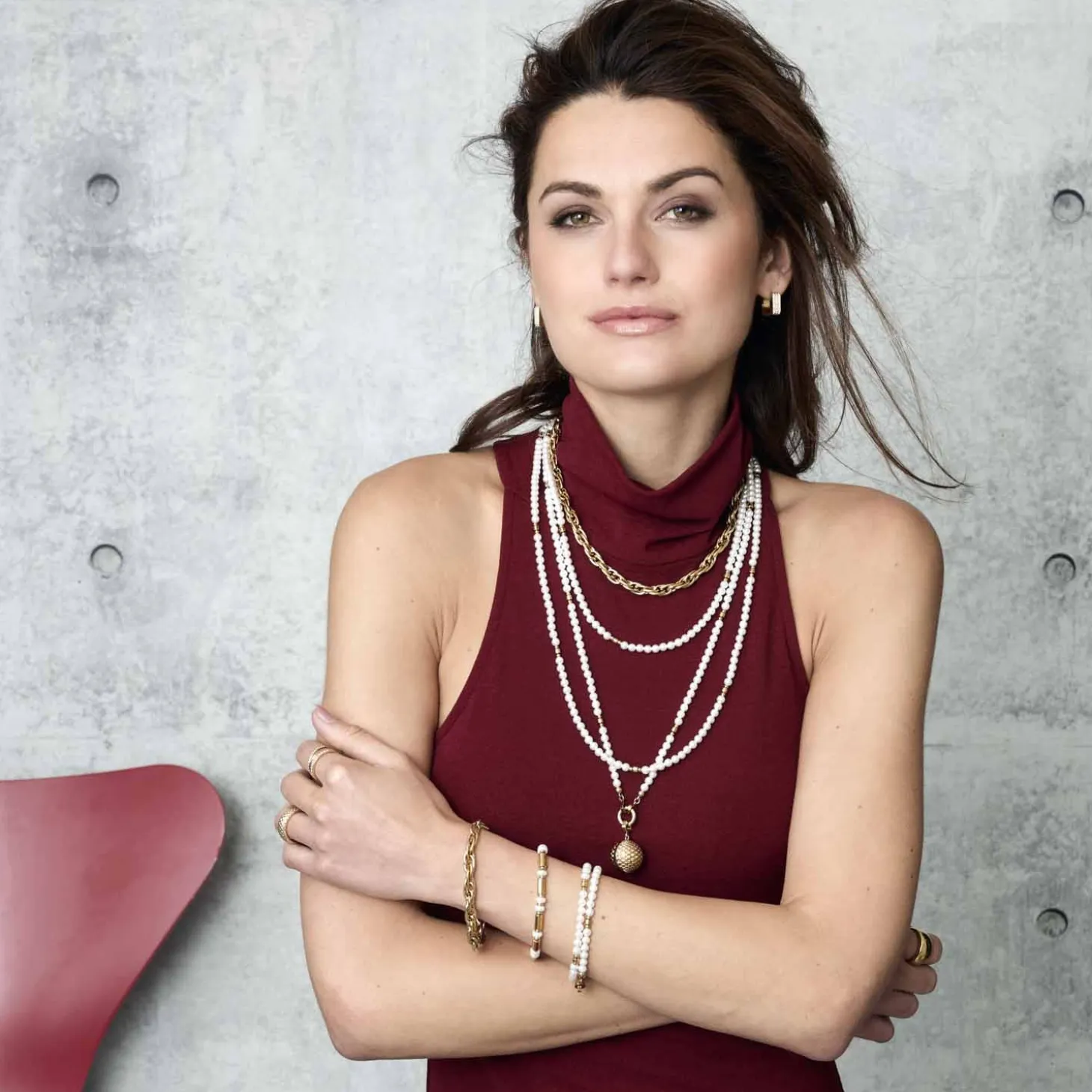 Halskette CHRISTA Clip & Mix 70 cm gold