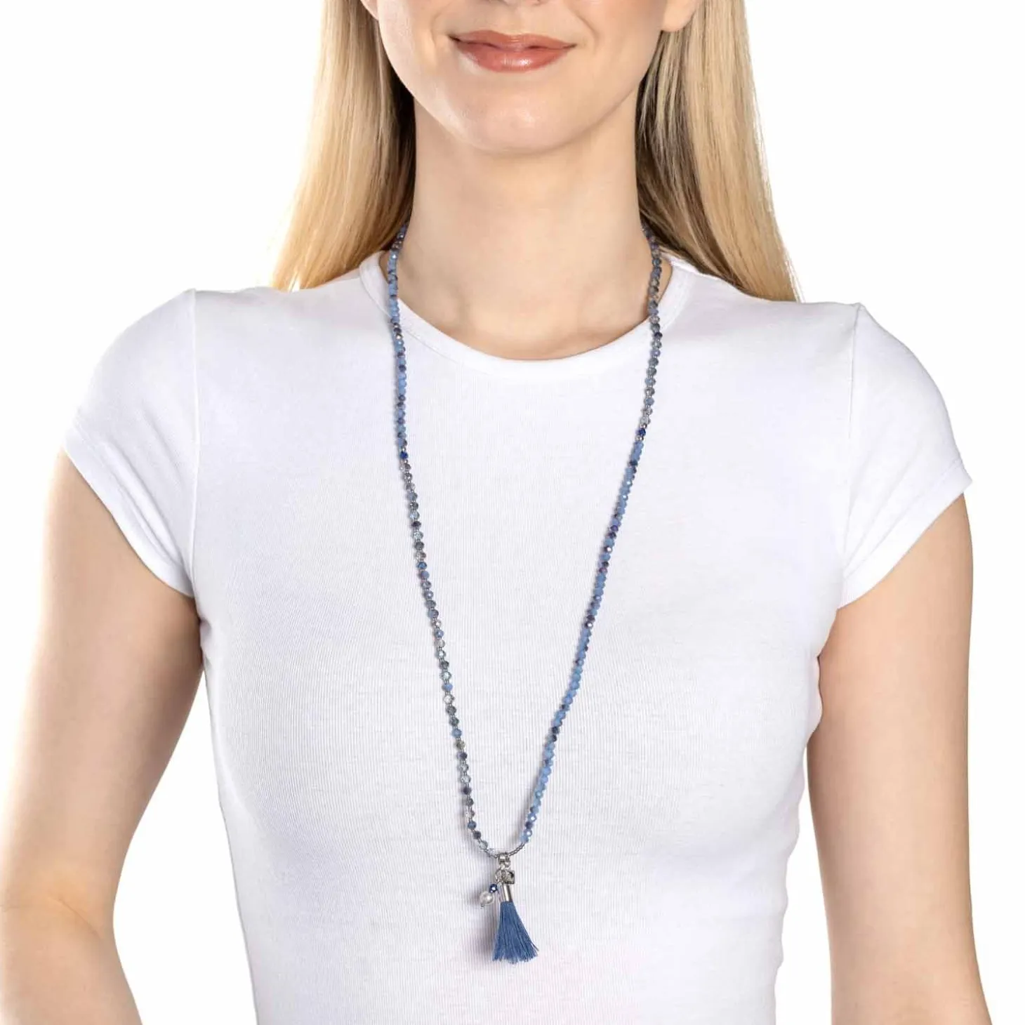 Halskette DONNA 80 cm blau Sommer