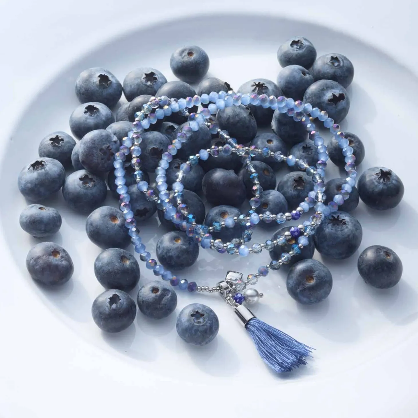 Halskette DONNA 80 cm blau Sommer