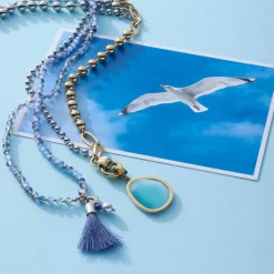 Halskette DONNA 80 cm blau Sommer