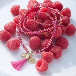 Halskette DONNA 80 cm pink Sommer