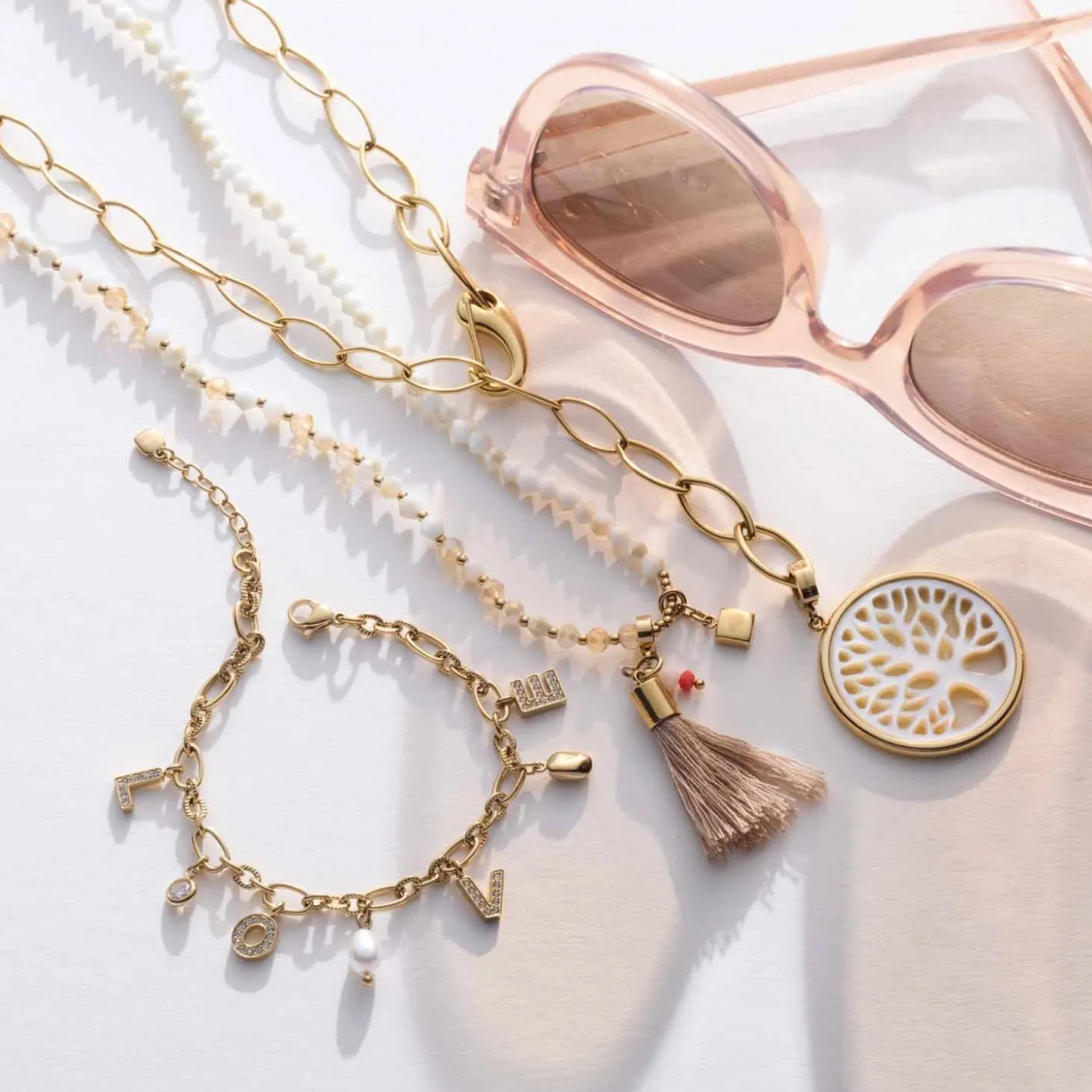 Halskette DONNA 80 cm sand Sommer