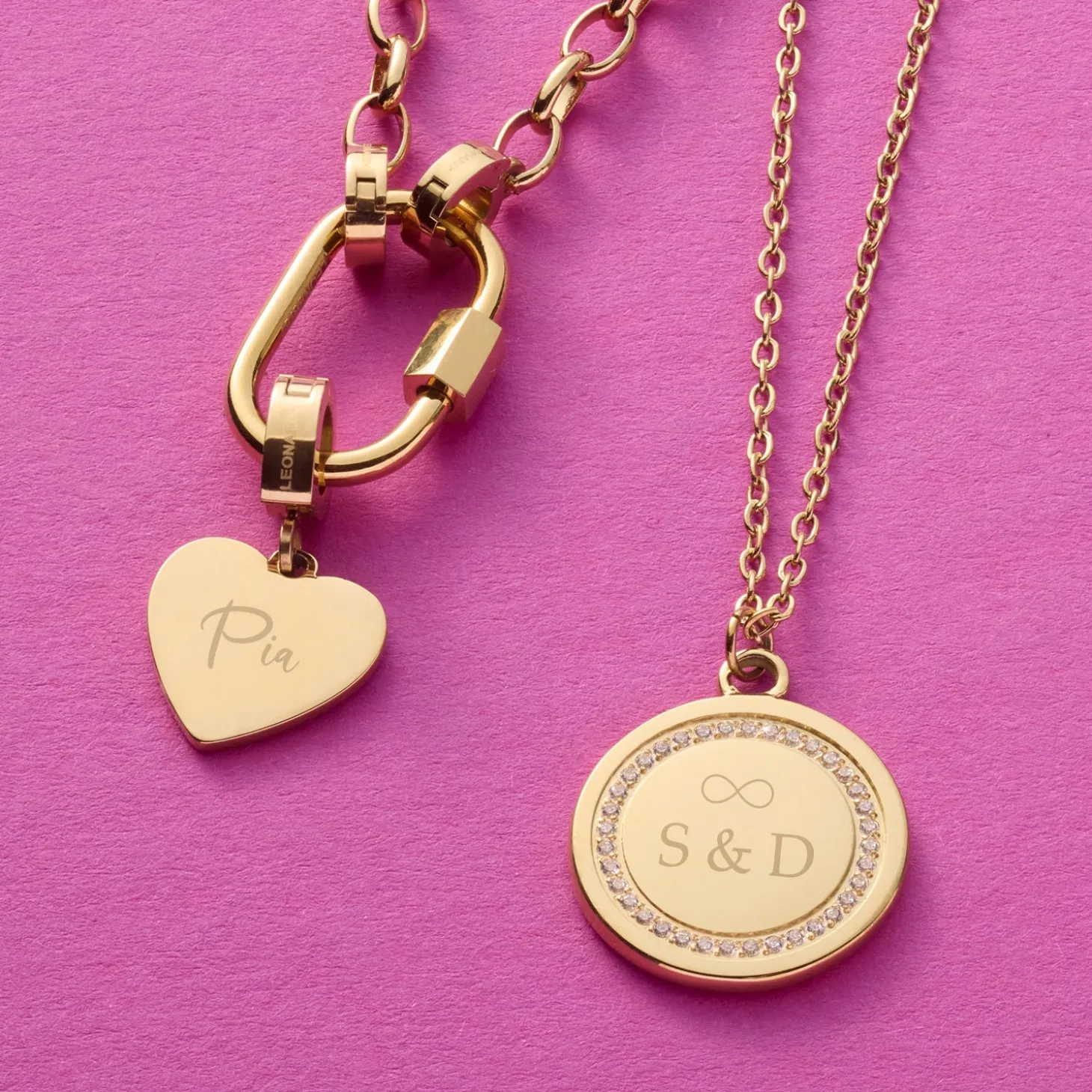 Halskette FERRARA 45 cm gold mit persönlicher Gravur