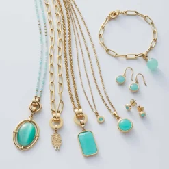 Halskette ISA 42 cm aqua