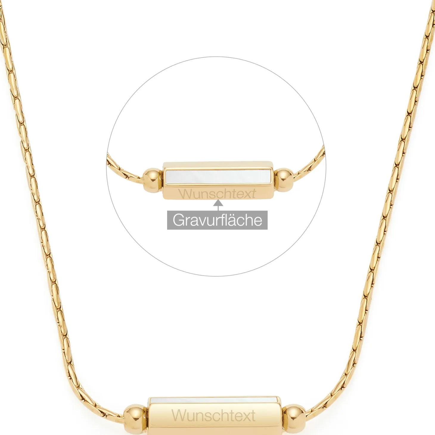 Halskette PILEA 45 cm gold mit persönlicher Gravur