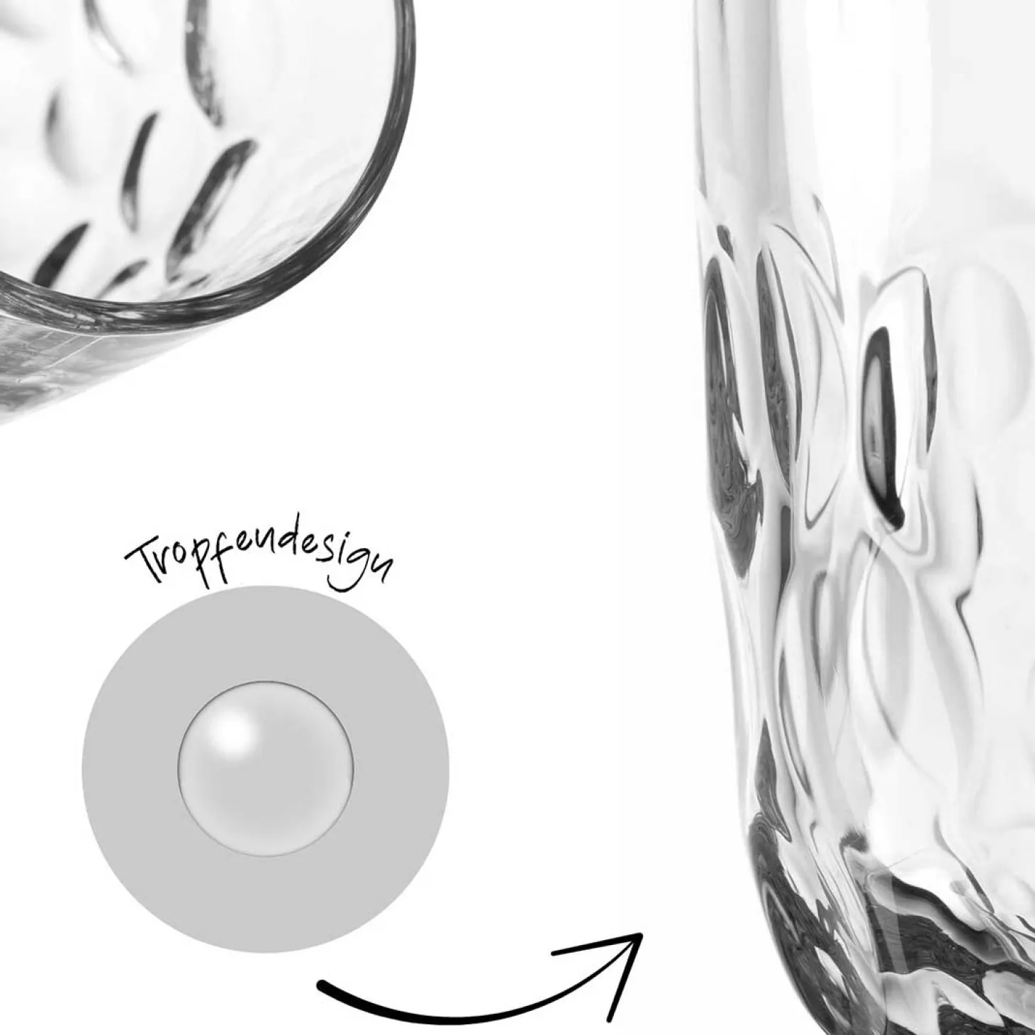 Kaffeeglas GOCCE 220ml 1. Variante 2er-Set