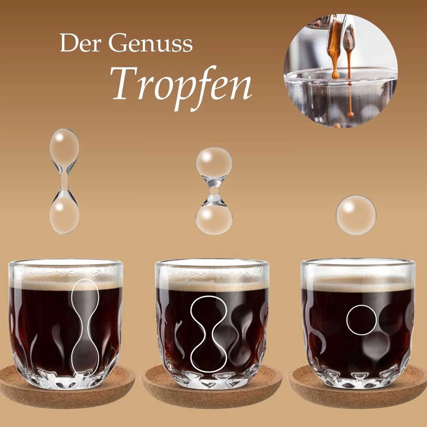 Kaffeeglas GOCCE 220ml 1. Variante 2er-Set