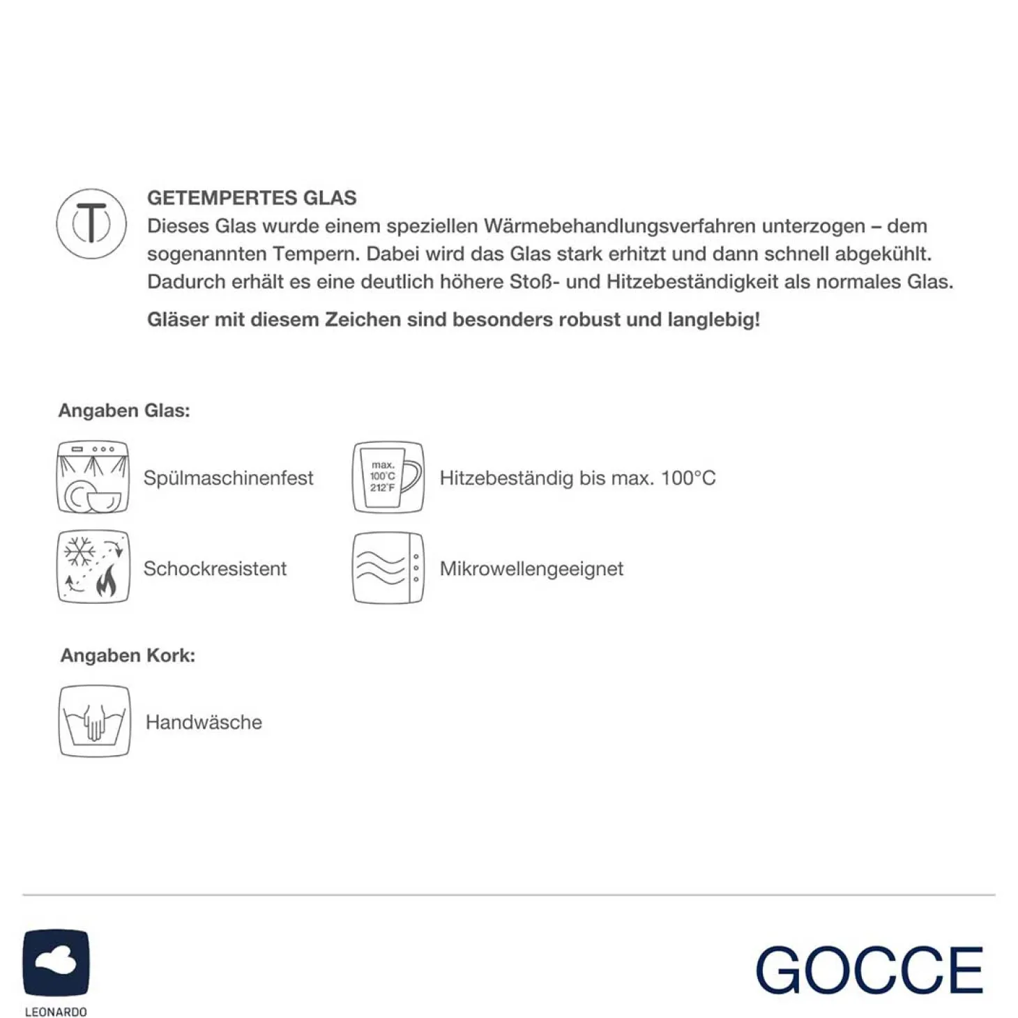 Kaffeeglas GOCCE 220ml 1. Variante 2er-Set