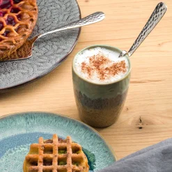 Keramikbecher MATERA 300 ml grün/anthrazit/beige 4er-Set