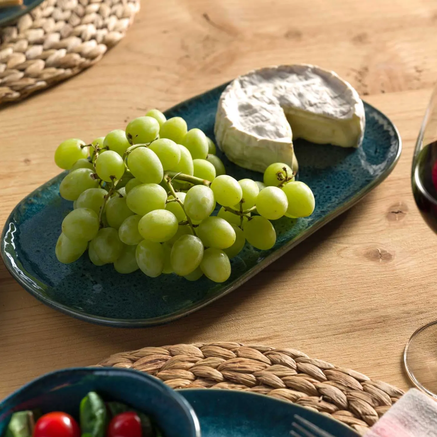 Keramikplatte MATERA 32 cm x 18 cm blau