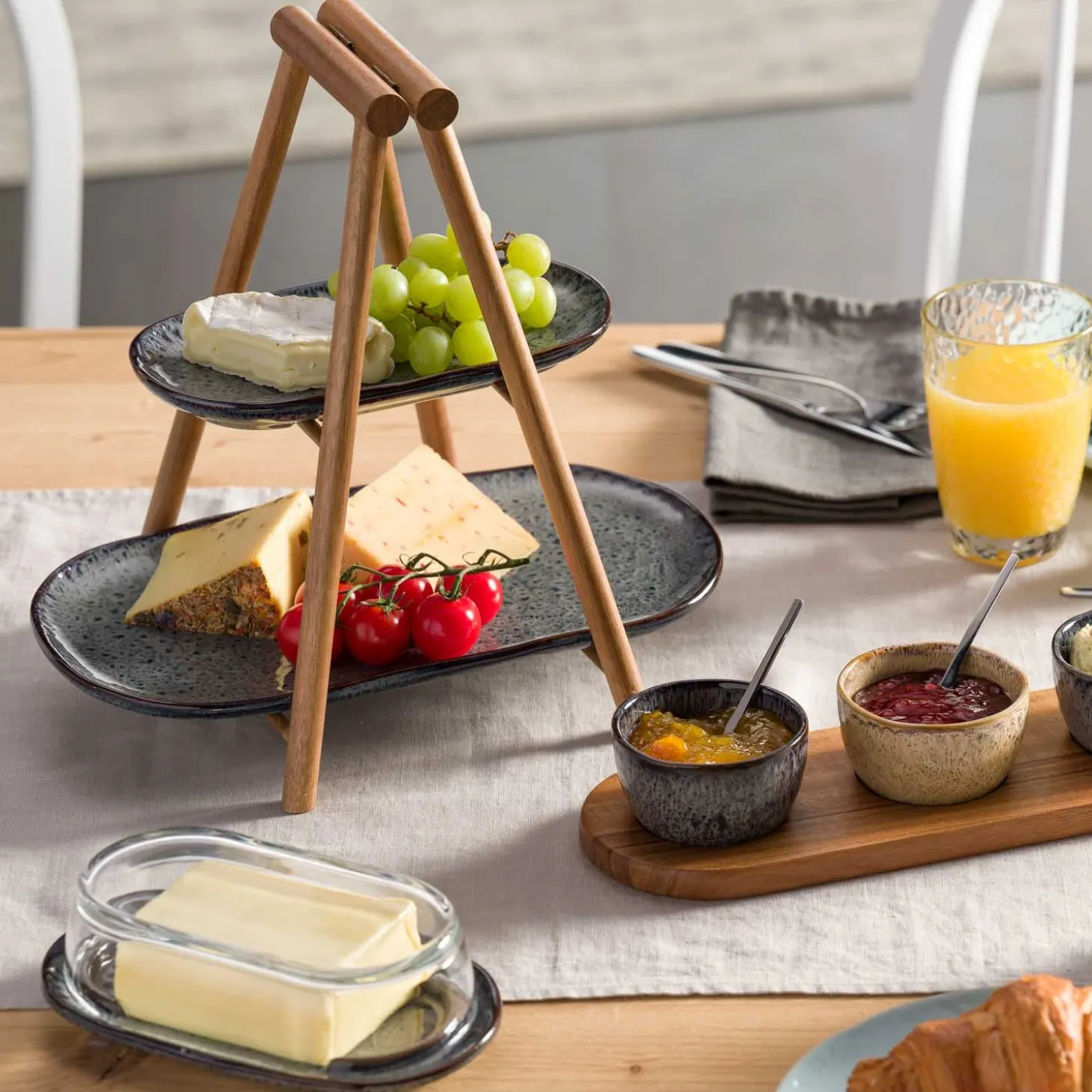 Keramikplatte MATERA 32 cm x 18 cm anthrazit