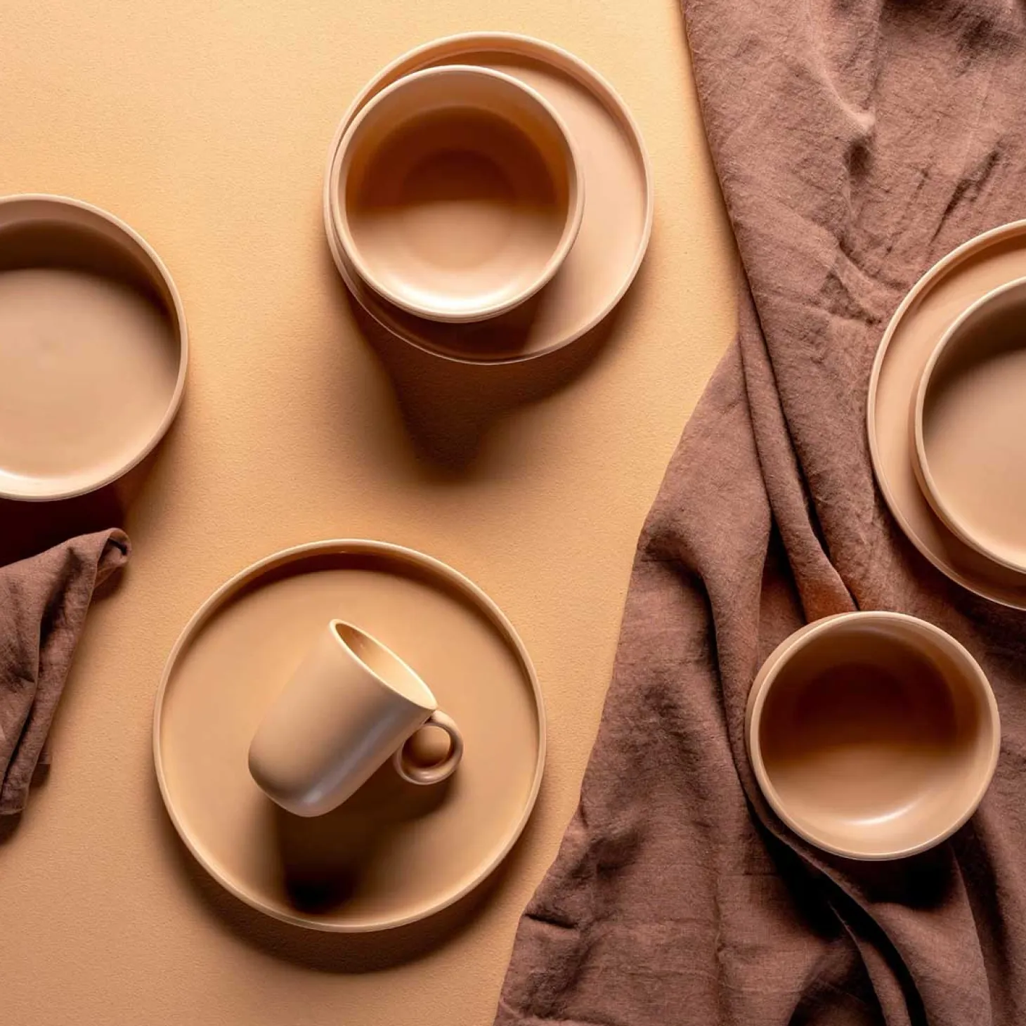 Keramikschale ROMA 16 cm apricot 6er-Set