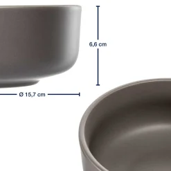 Keramikschale ROMA 16 cm taupe 6er-Set