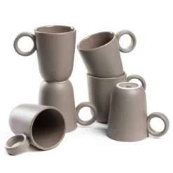 Keramiktasse ROMA 400 ml taupe 6er-Set