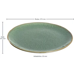 Keramikteller MATERA 27 cm grün 6er-Set