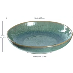Keramikteller MATERA 21 cm grün tief 6er-Set