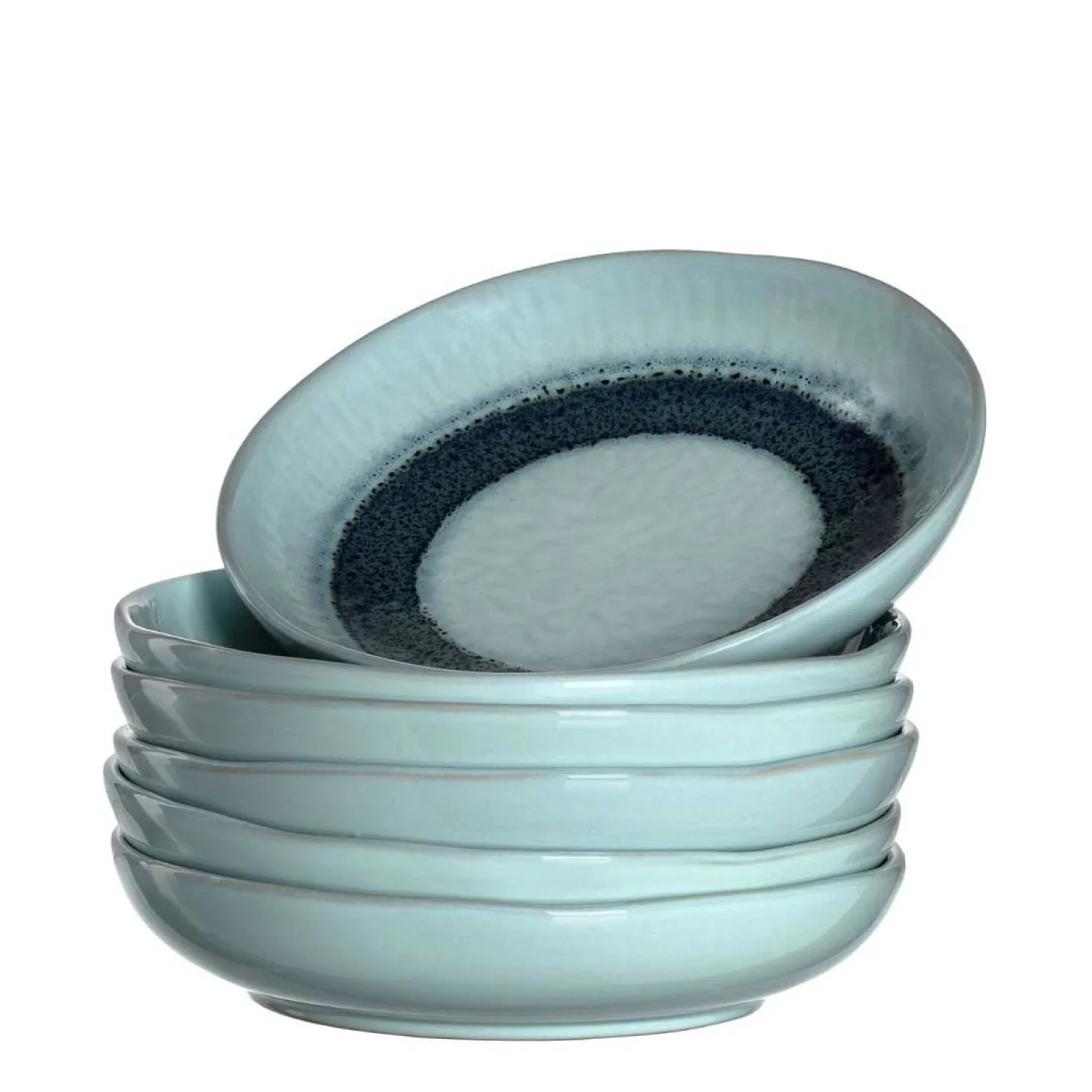 Keramikteller MATERA 21 cm blau tief 6er-Set