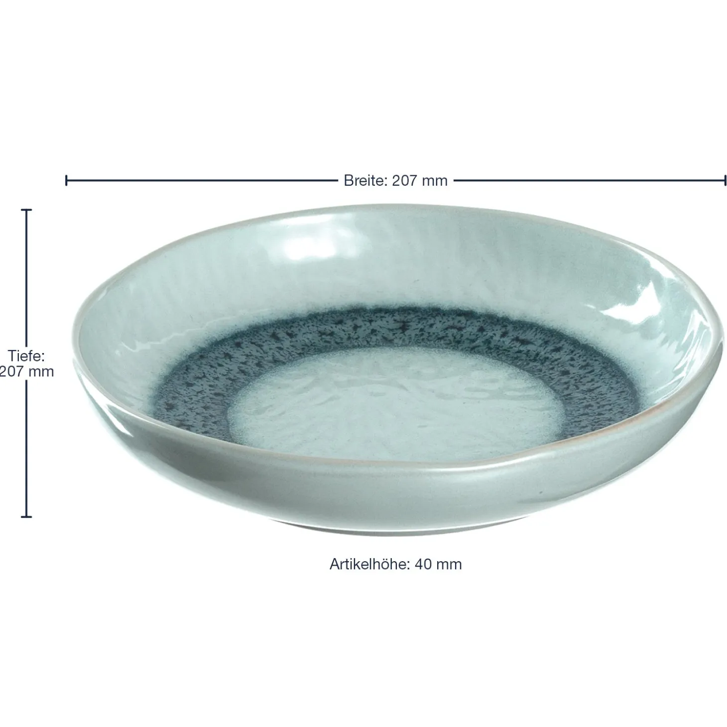 Keramikteller MATERA 21 cm blau tief 6er-Set