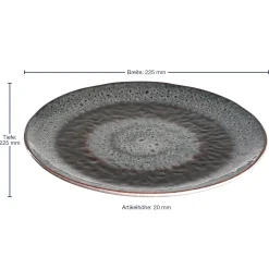 Keramikteller MATERA 23 cm anthrazit 6er-Set