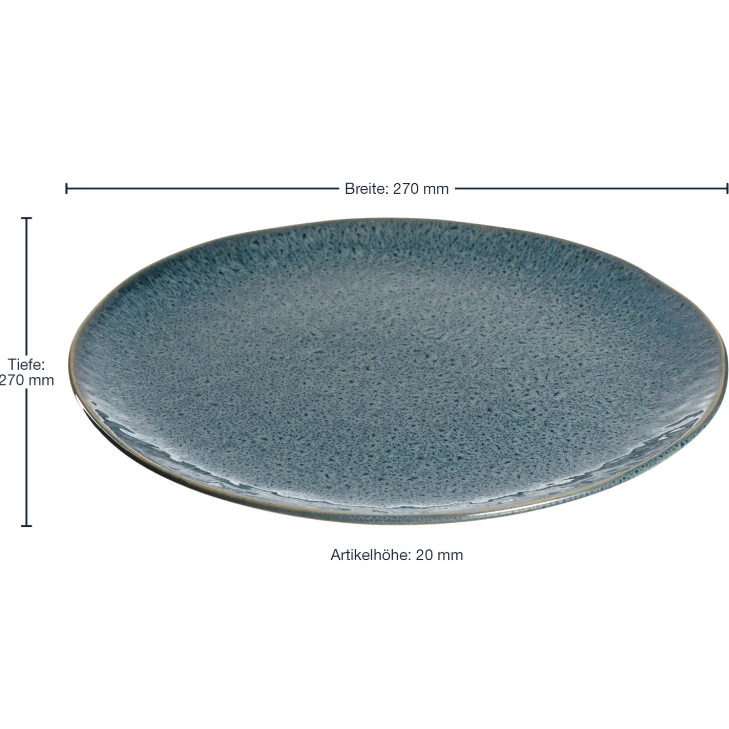 Keramikteller MATERA 27 cm blau 6er-Set