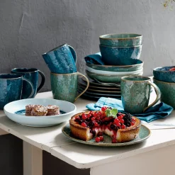 Keramikteller MATERA 23 cm blau 6er-Set