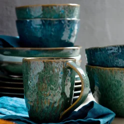 Keramikteller MATERA 23 cm blau 6er-Set