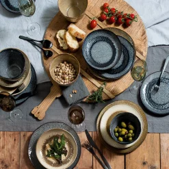 Keramikteller MATERA 21 cm anthrazit tief 6er-Set