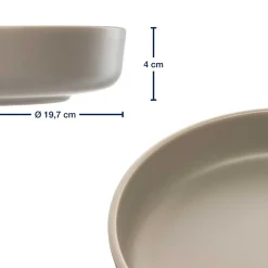 Keramikteller ROMA 20 cm beige tief 6er-Set