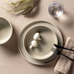 Keramikteller ROMA 20 cm beige tief 6er-Set