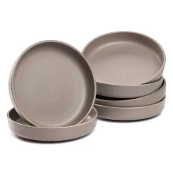 Keramikteller ROMA 20 cm taupe tief 6er-Set