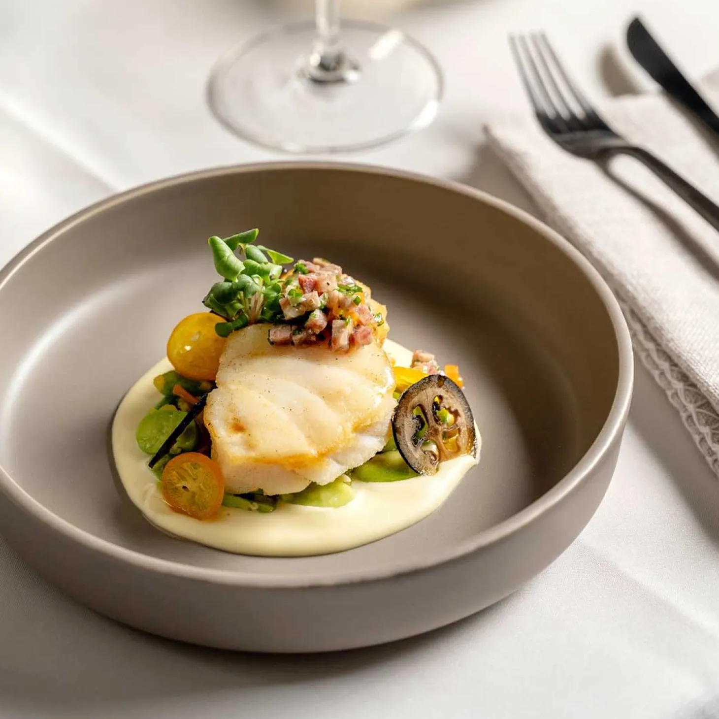 Keramikteller ROMA 20 cm taupe tief 6er-Set