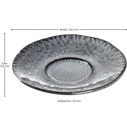 Keramikuntertasse MATERA 15 cm anthrazit 4er-Set