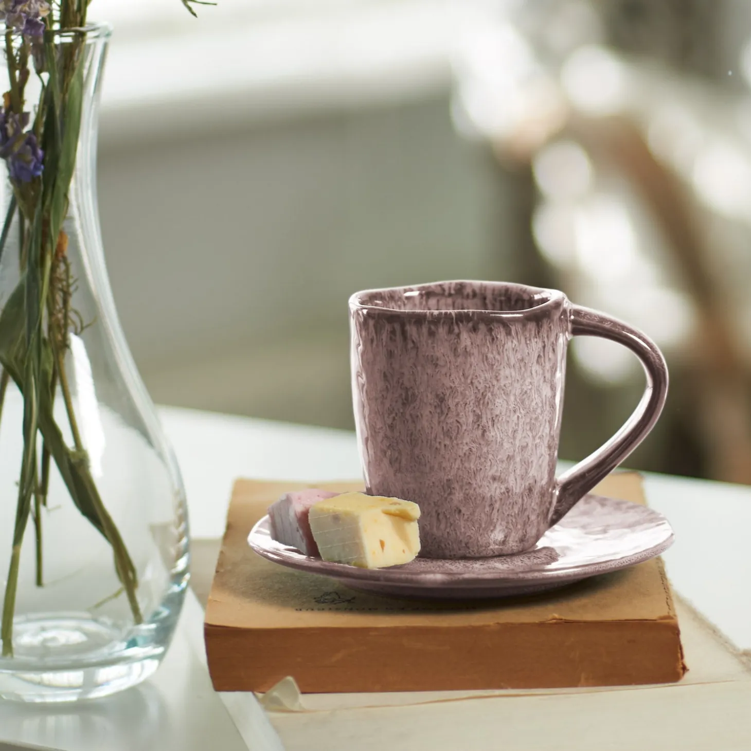 Keramikuntertasse MATERA 11 cm rosé 4er-Set